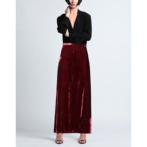 Forte Forte High Waist Velvet Midi Skirt Borgona Womens Size 00 US 0